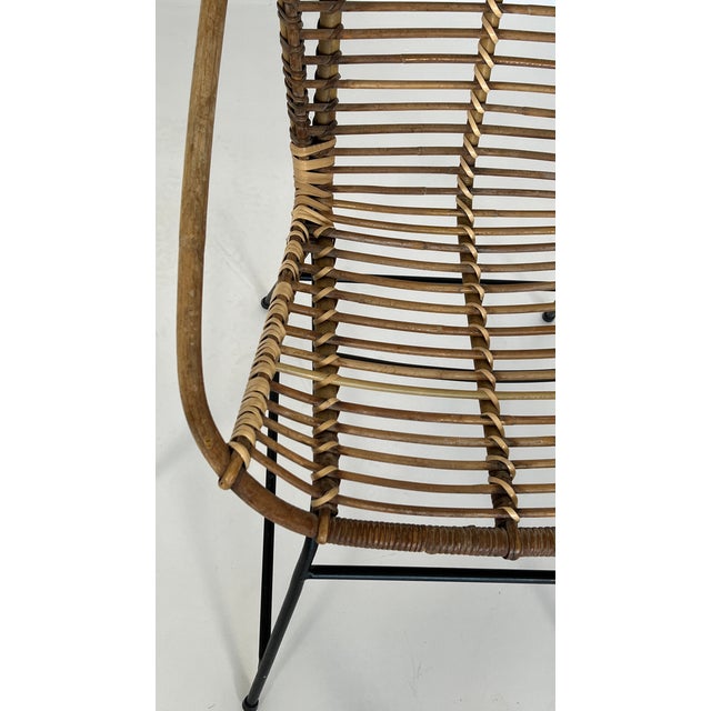 Vintage Wicker Rattan Chair, 1960s For Sale - Image 4 of 9