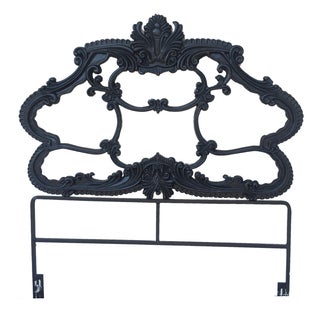 Vintage Baroque Cast Iron Twin Headboard For Sale