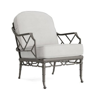 Brown Jordan Calcutta Lounge Chair, Mica frame with Fusion Dove fabric For Sale
