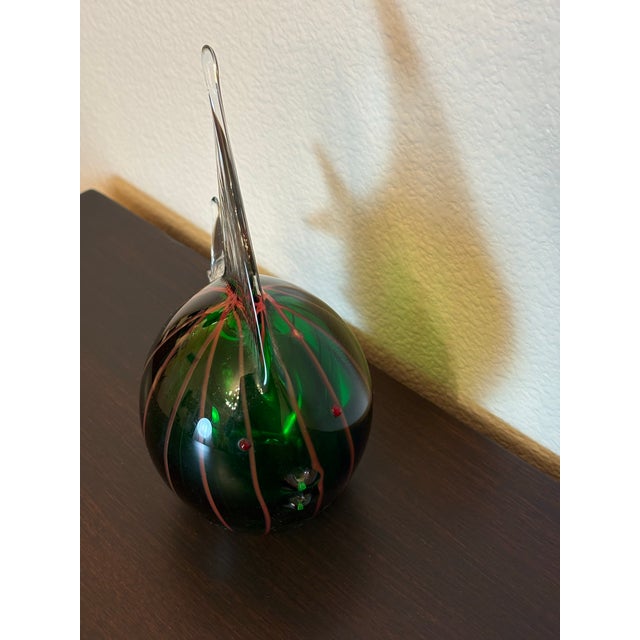 1960s Murano Vintage Hand Blown Glass Blow Fish Sculpture For Sale - Image 5 of 6