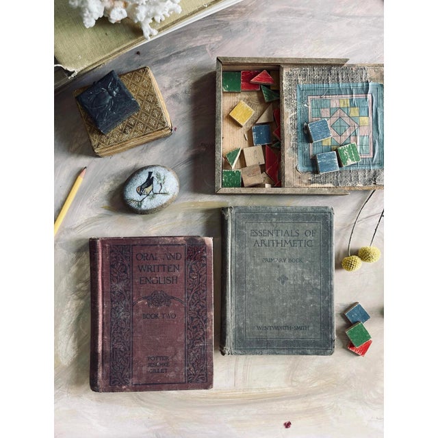 1915 & 1917 Pair of School Books Oral and Written English and Essentials of Arithmetic For Sale - Image 9 of 10