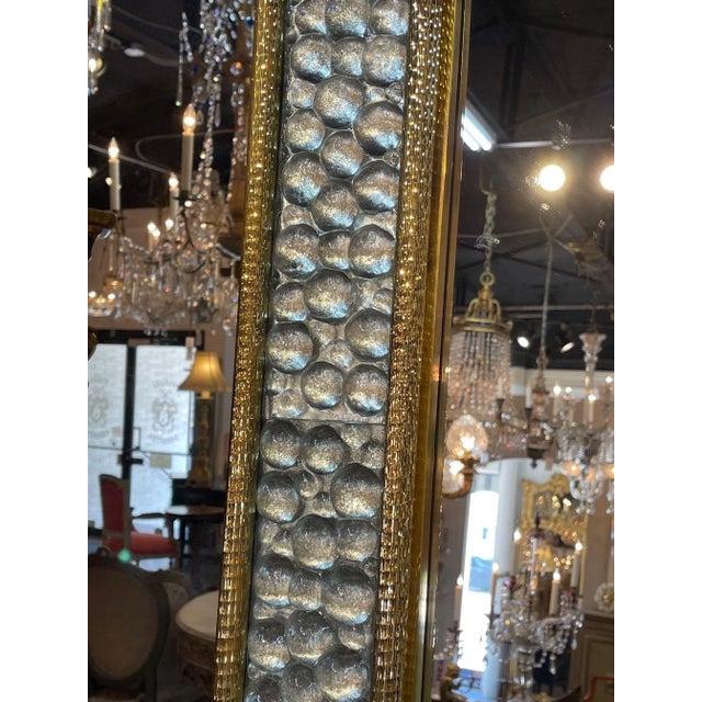 Glass Modern Murano Glass & Brass Bubble Mirror For Sale - Image 7 of 11