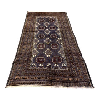 Vintage Afghan Belouch Wool Rug 6' X 10'8" Tribal Handmade Area Carpet For Sale