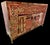Campaign 1920s Heavily Carved and Lacquer Decorated Vintage Asian Credenza Cabinet For Sale - Image 3 of 8