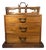 Antique Chinese Portable 3 Drawers Wedding Dowry Wooden Chest Wrought Iron For Sale