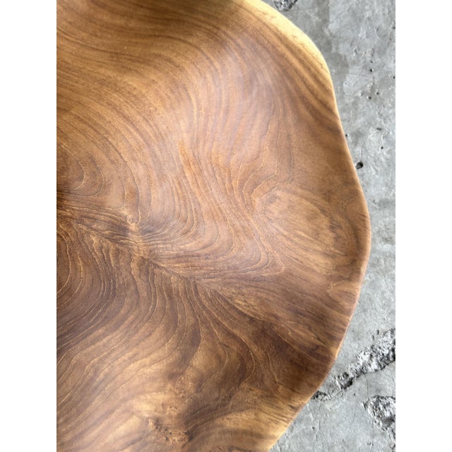 Medium Pendant Light in Corrugated Teak Leaf For Sale - Image 12 of 18