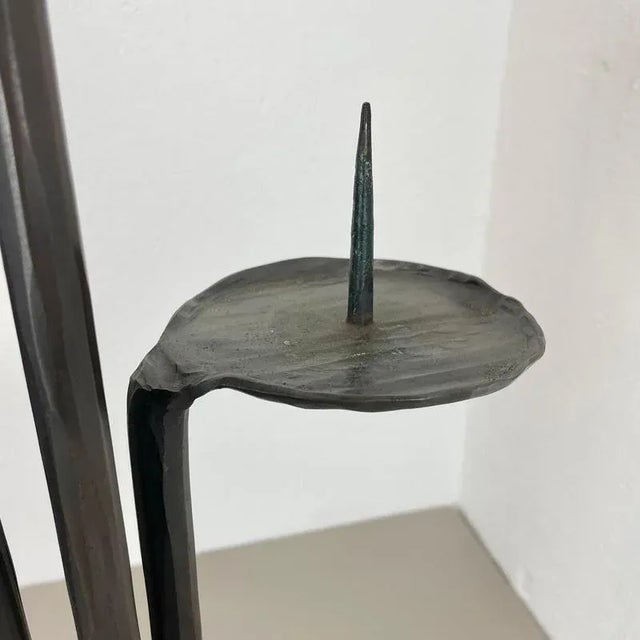 Large Brutalist Bronze Candleholder from Manfred Bergmeister, Germany, 1970s For Sale - Image 9 of 18