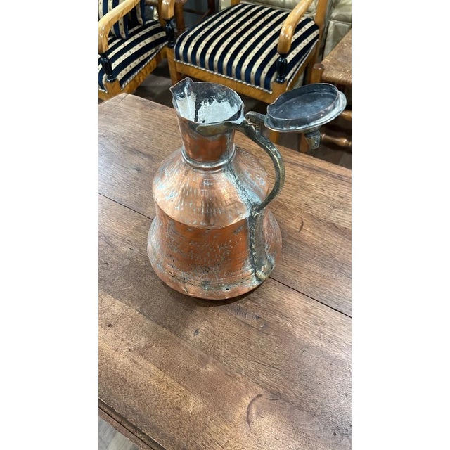 Antique Copper & Brass Lidded Water Vessel For Sale - Image 4 of 5