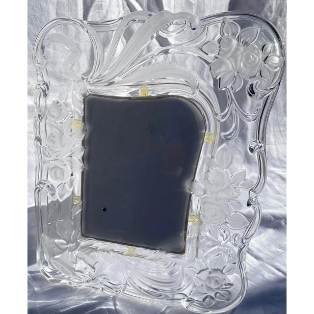 Late 20th Century Vintage Mikasa Crystal “Victorian” Frosted & Clear Photo Frame Mint Condition For Sale - Image 5 of 11