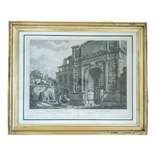 19th Century Architectural Grand Tour Engraving Print of Arch of Traian For Sale
