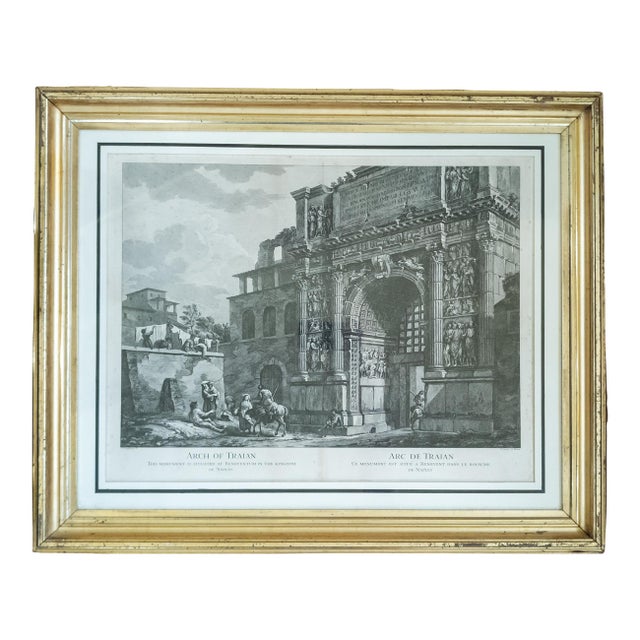 19th Century Architectural Grand Tour Engraving Print of Arch of Traian For Sale