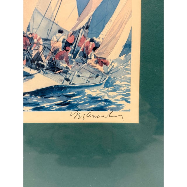 Blue Late 20th Century “Rounding the Mark” Limited Edition Nautical Sailboat Print by Willard Bond For Sale - Image 8 of 12