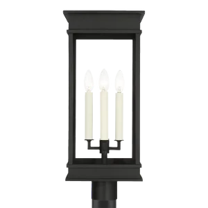 Chapman & Myers by Visual Comfort Studio Cupertino 4-Light Outdoor Large Post Lantern in Textured Black