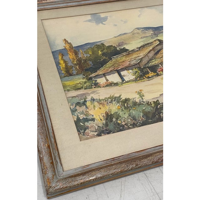 1950s Davis Francis Schwartz "Historic First Theater, Monterey County" Original Watercolor C.1950 For Sale - Image 5 of 10