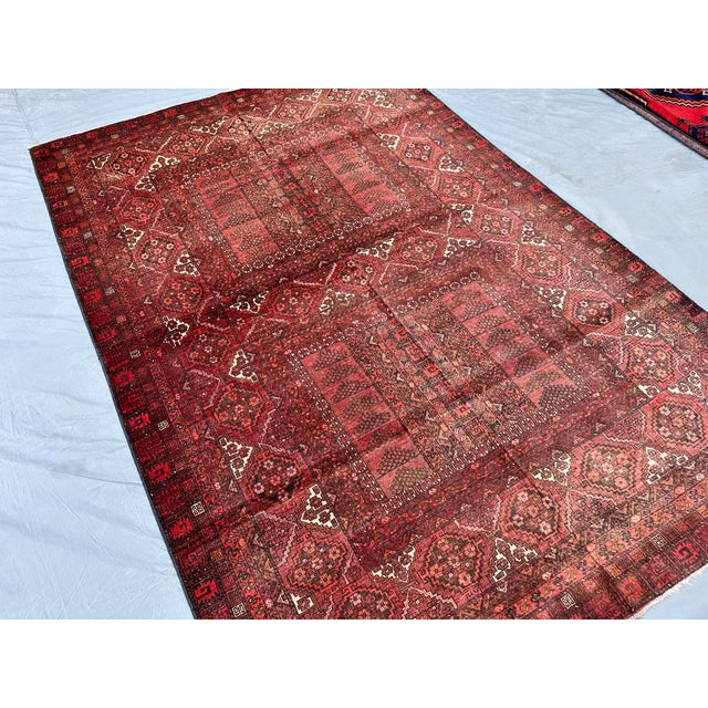 Tribal Burgundy Adraskan Baluch Hand-Knotted Wool Rug - 8'4" X 5'8" For Sale - Image 3 of 13