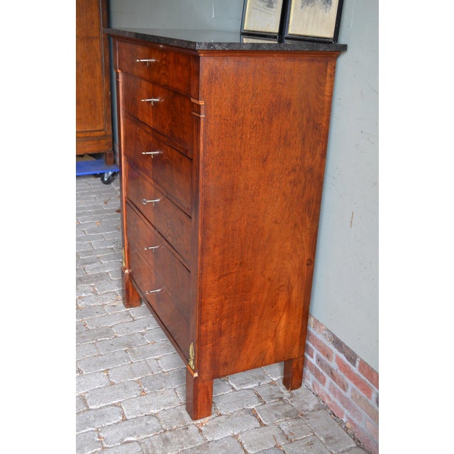 Antique Mahogany Chiffonier with Black Marble Top For Sale - Image 9 of 12