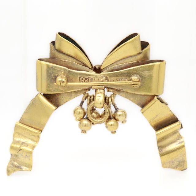 Antique William Spratling Mexican Gilt Sterling Silver Bow or Ribbon Brooch For Sale In Philadelphia - Image 6 of 11