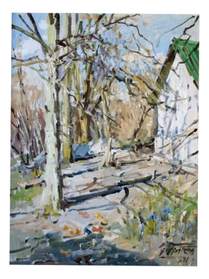 Edgars Vinters, Sunny Alley, 1971, Oil on Board