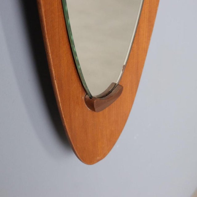 Brown Vintage Mirror with Teak Frame, 1960s For Sale - Image 8 of 10