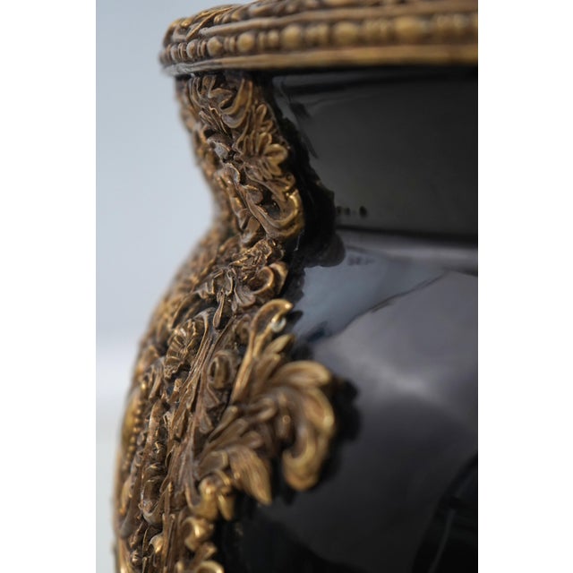 Bronze French Empire Style Bronze Mounted Porcelain Jardiniere For Sale - Image 8 of 12