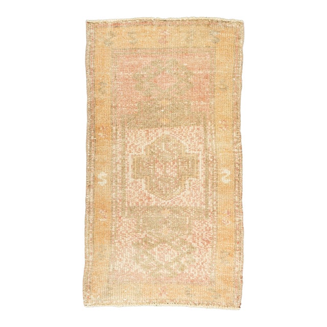 Turkish Mini Rug Oriental Hand Knotted Vintage Rug 1'8" x 2'11" #21265 For Sale