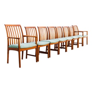 Vintage Folke Ohlsson for Dux Swedish Mid Century Modern Teak Dining Chairs For Sale