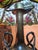 Art Nouveau Bronze Caryatid Lamp with Stained-Glass Glass Shade in the style of Tiffany, 1900s For Sale - Image 12 of 14