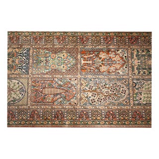 Large Vintage Kashmir Silk Rug For Sale