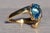 Metal The Victiore: Ladies Mid Century Modern Topaz and Diamond Ring in 14K Gold For Sale - Image 7 of 10