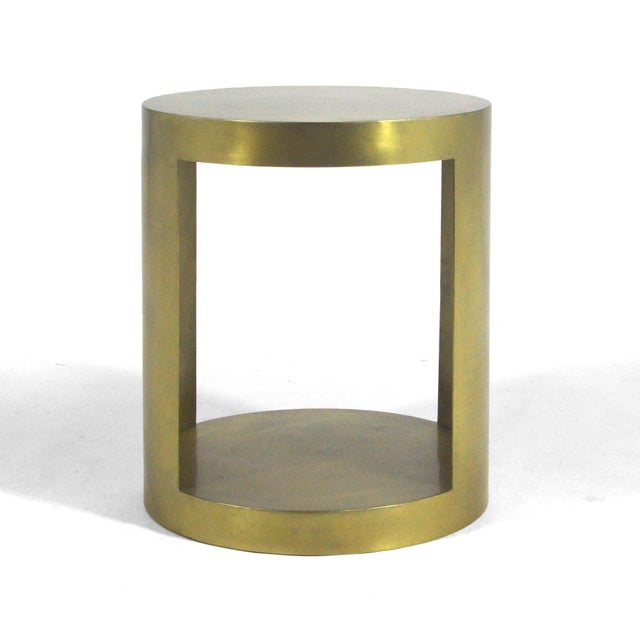 Contemporary Late 20th Century Custom Made Cylindrical Side Table For Sale - Image 3 of 10