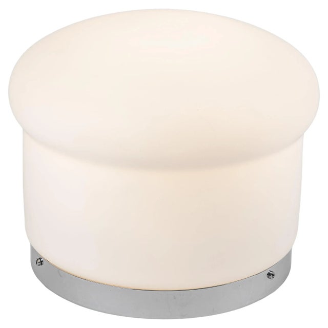 Petite Opal Glass Table Lamp attributed to Peill & Putzler, Germany, 1970s For Sale - Image 9 of 9