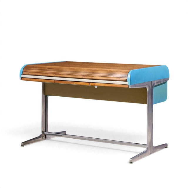 Mid-Century Modern George Nelson for Herman Miller Action Office Mid Century Rolltop Desk For Sale - Image 3 of 16