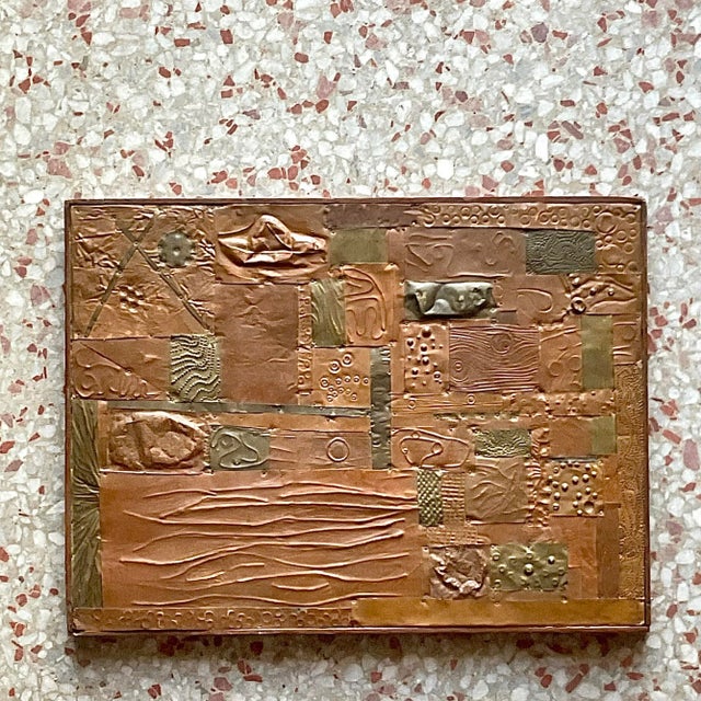 Mid-Century Mixed Metal Abstract Assemblage For Sale - Image 4 of 5