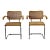 Armchairs Chrome With Caning - A Pair For Sale