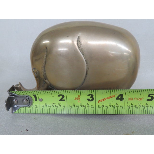 Brass Set of 3 Brass Elephants Figurine Sculpture Animal Statue 4485b For Sale - Image 8 of 13