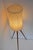 Large Scandinavian Teak Tripod Floor Lamp with Drawn Thread Embroidery Shade For Sale - Image 11 of 17