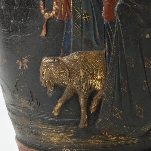 Black Large Japanese Ceramic Vase, 1890s For Sale - Image 8 of 13