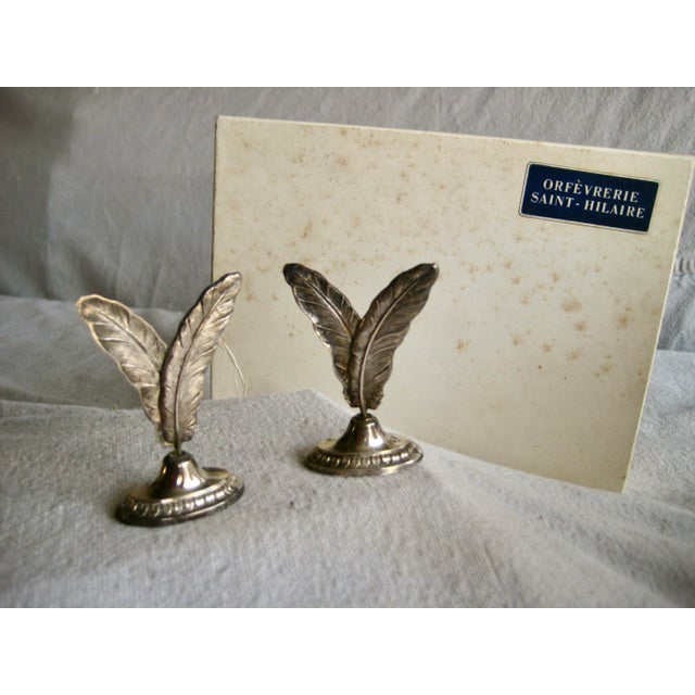 French Mid 19th Century French Silverplate Table Name Holders- Set of 6 For Sale - Image 3 of 10