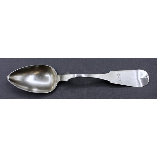 Traditional Set of Six Mid-19th Century Coin Silver Tablespoons by G. O. Conrad For Sale - Image 3 of 6