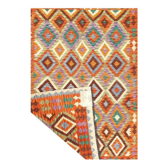 Traditional Pasargad DC Reversible Kilim Flat Weave Wool on Wool Rug For Sale - Image 3 of 4