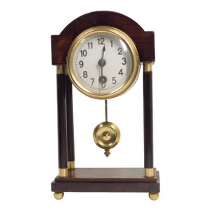 1920 Small German Mahogany Bronze Pendulum Clock