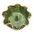Signed Studio Pottery Apple Baker With Ruffled Rim in Moss Green For Sale
