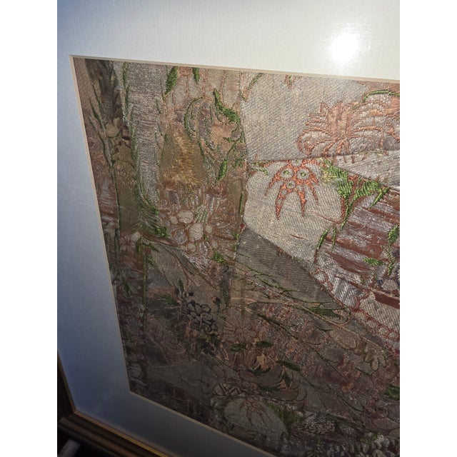 18th Century Metalic Thread Brocade Fragment Framed For Sale In San Antonio - Image 6 of 8