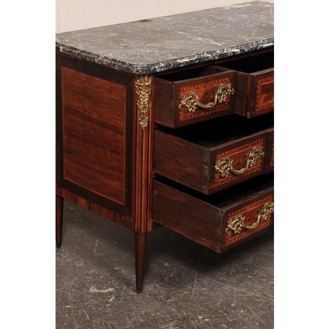 Rococo 19th Century French Marble Top Commode W/Rococo Hardware For Sale - Image 3 of 14