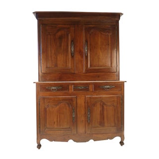 Circa 1780 Walnut Buffet Deux Corps Cabinet For Sale