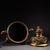 Vintage Chinese Gilt‑Brass Cloisonné Enamel Incense Burner, Dragon Ears Elephant Feet Censer For Sale - Image 4 of 10