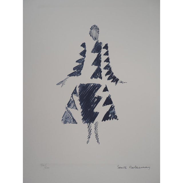 Sonia DELAUNAY (1885-1979) (after) Rhythms and Triangles Dress Lithograph Signed in the plate Limited edition of 600...