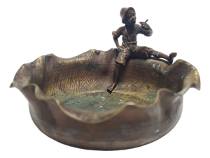Art Nouveau Bronze Figurative Cigar Ashtray, Former Austro-Hungarian Empire, 1900s