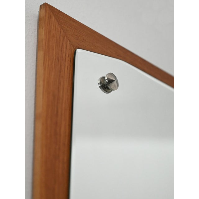 Wood Scandinavian Shaped Teak Mirror, 1960s For Sale - Image 7 of 9