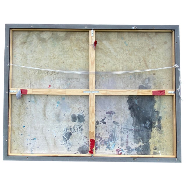 Large Abstract Expressionist Framed Painting on Canvas by Brenton Wolf For Sale - Image 4 of 4